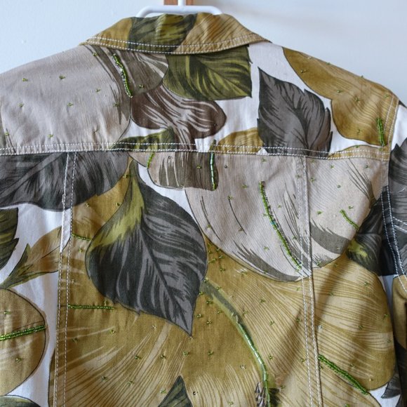 Chico's Design embellished beaded floral jacket 0 2 XS - Picture 8 of 15